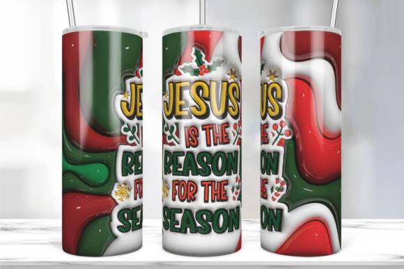 3D Faith Christmas Puffy Tumbler Wrap