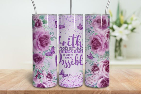 Bible Verse 20oz Skinny Tumbler PNG Print Templates