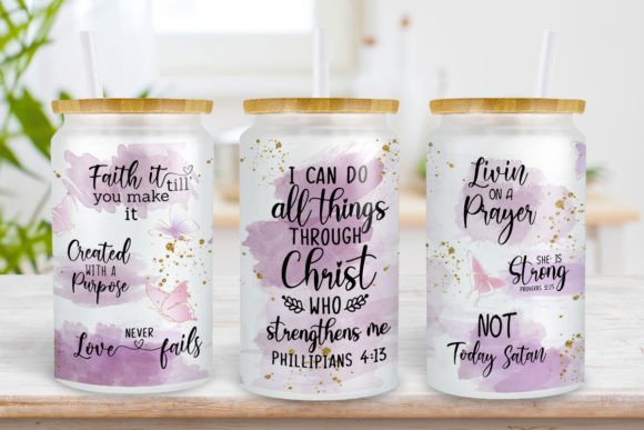 Bible Verses 16oz Libbey Can Tumbler & Print Templates