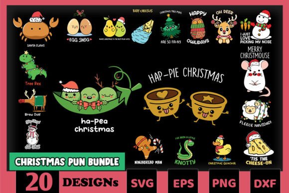Christmas Puns Bundle Svg 20 Designs & Crafts