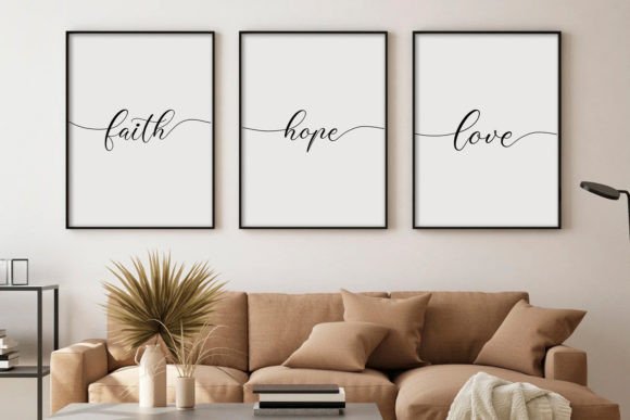 Faith Hope Love Set of 3 Printable & Crafts