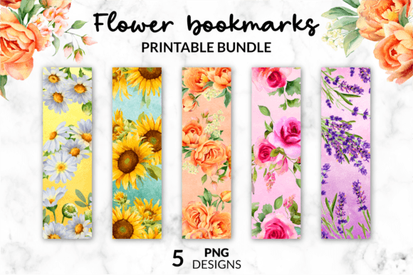 Flower Bookmarks Watercolor Printable