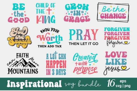 Inspirational Retro SVG T-shirt Bundle for Crafts