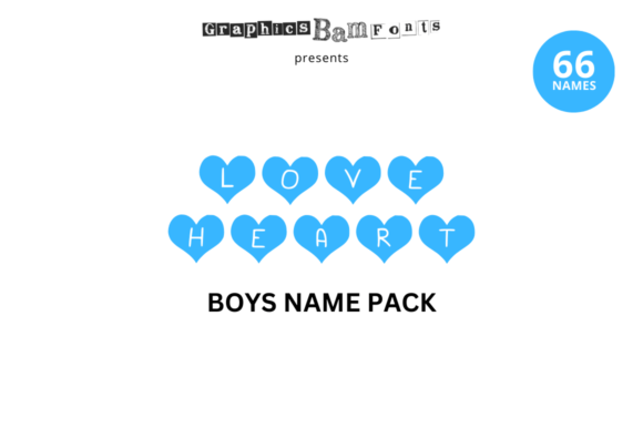Love Heart 66 Boys Name Pack & Crafts