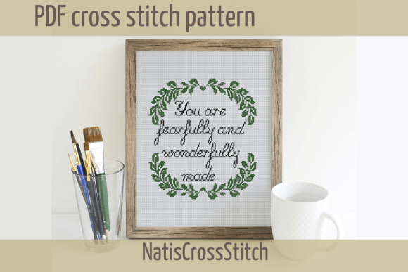 Religious Cross Stitch Pattern Psalm 139 and Cross Stitch Patterns