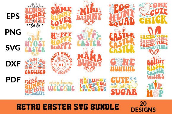 Retro Easter Svg Bundle & Crafts